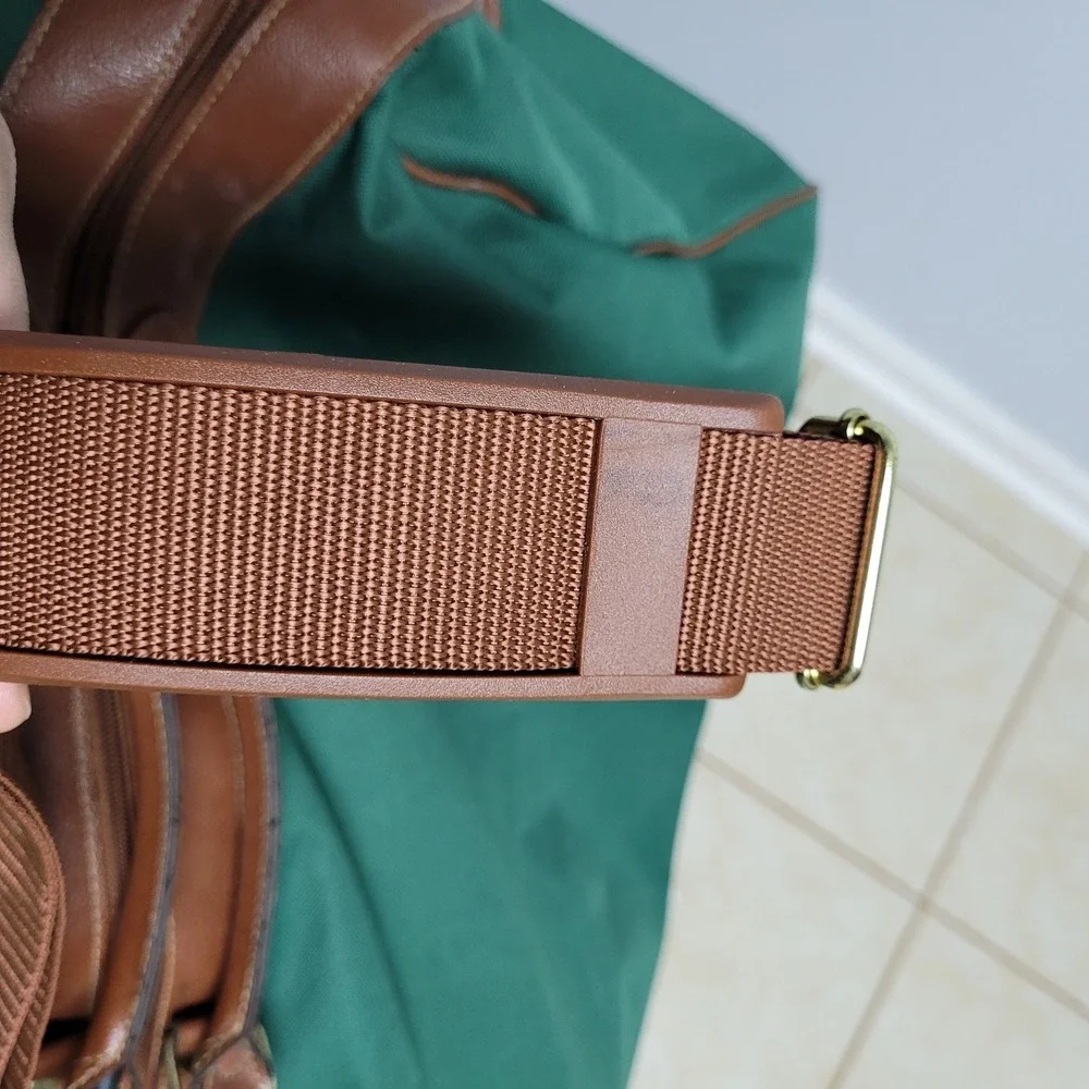 Vintage Polo Ralph Lauren Large Shoulder Strap Bag Green Brown Weekender